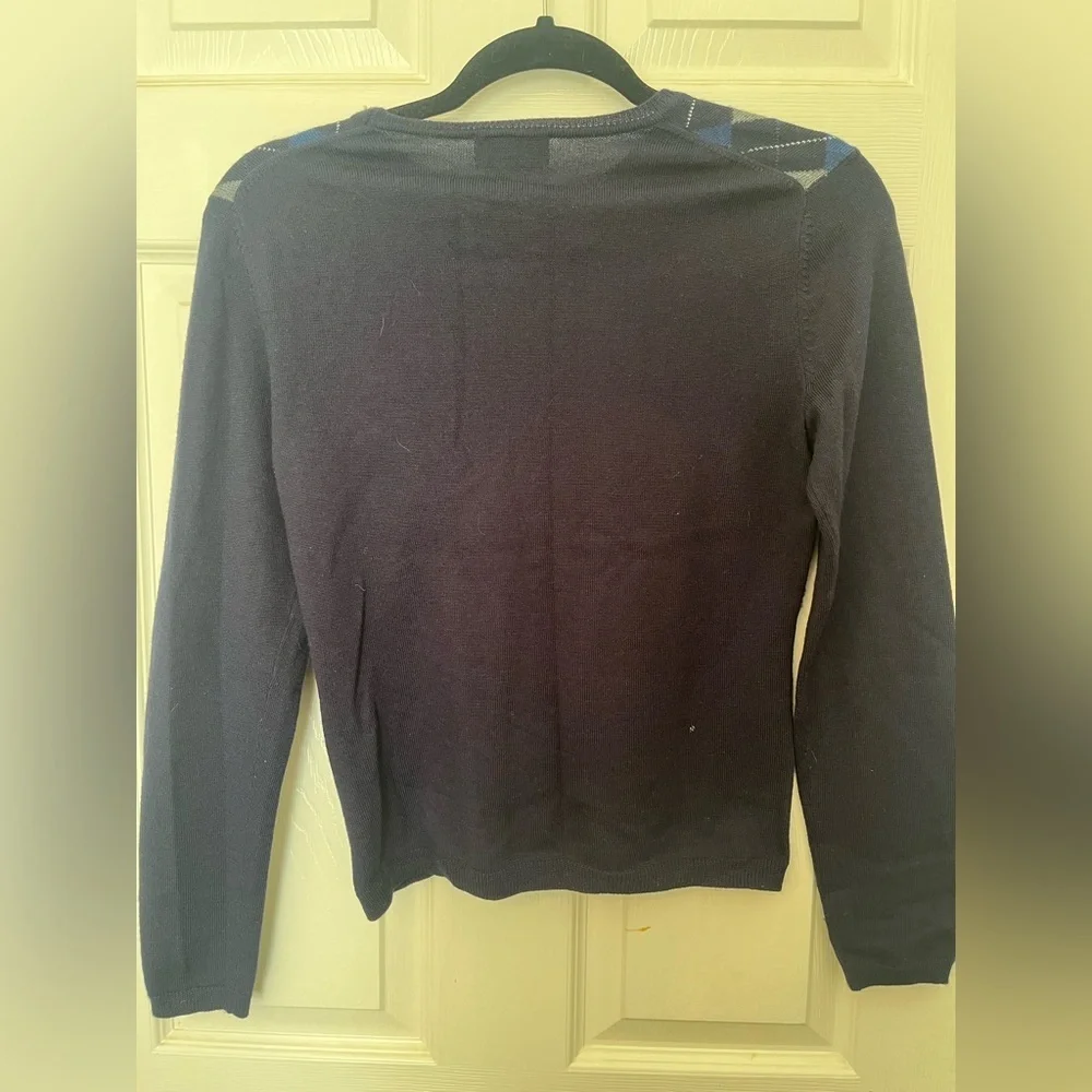 Brooks Brothers Argyle Sweater Size‎ Small Blue & Gray Preppy Crewneck Pullover
